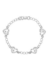 catchy small silver heart baby charm bracelet